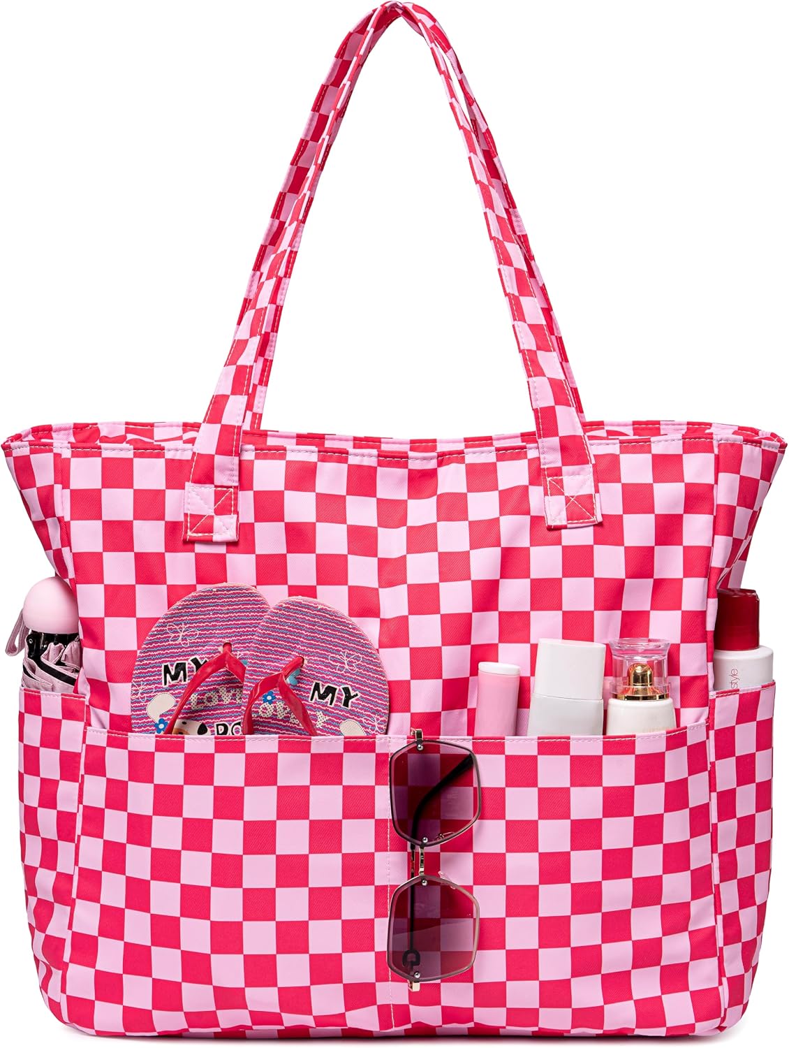Coastal Collection | Large Beach Tote Bag with Waterproof Pocket & Zipper | Versatile for Travel and Gym 13