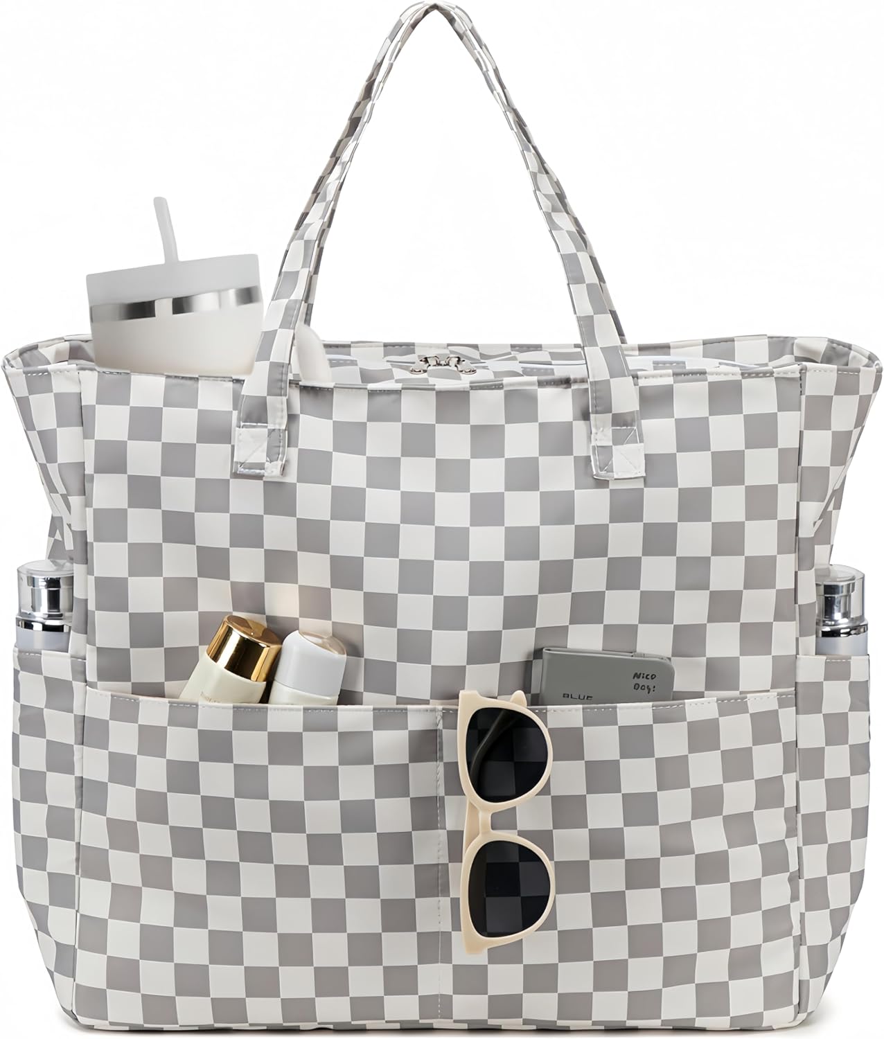 Coastal Collection | Large Beach Tote Bag with Waterproof Pocket & Zipper | Versatile for Travel and Gym 15