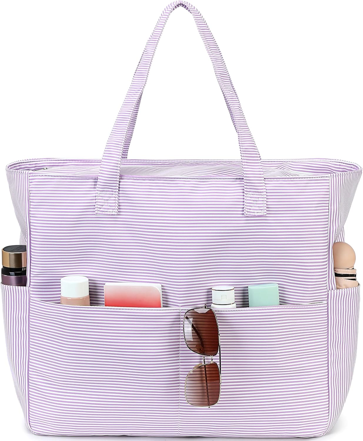 Coastal Collection | Large Beach Tote Bag with Waterproof Pocket & Zipper | Versatile for Travel and Gym 16