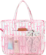 Coastal Collection | Large Beach Tote Bag with Waterproof Pocket & Zipper | Versatile for Travel and Gym 18