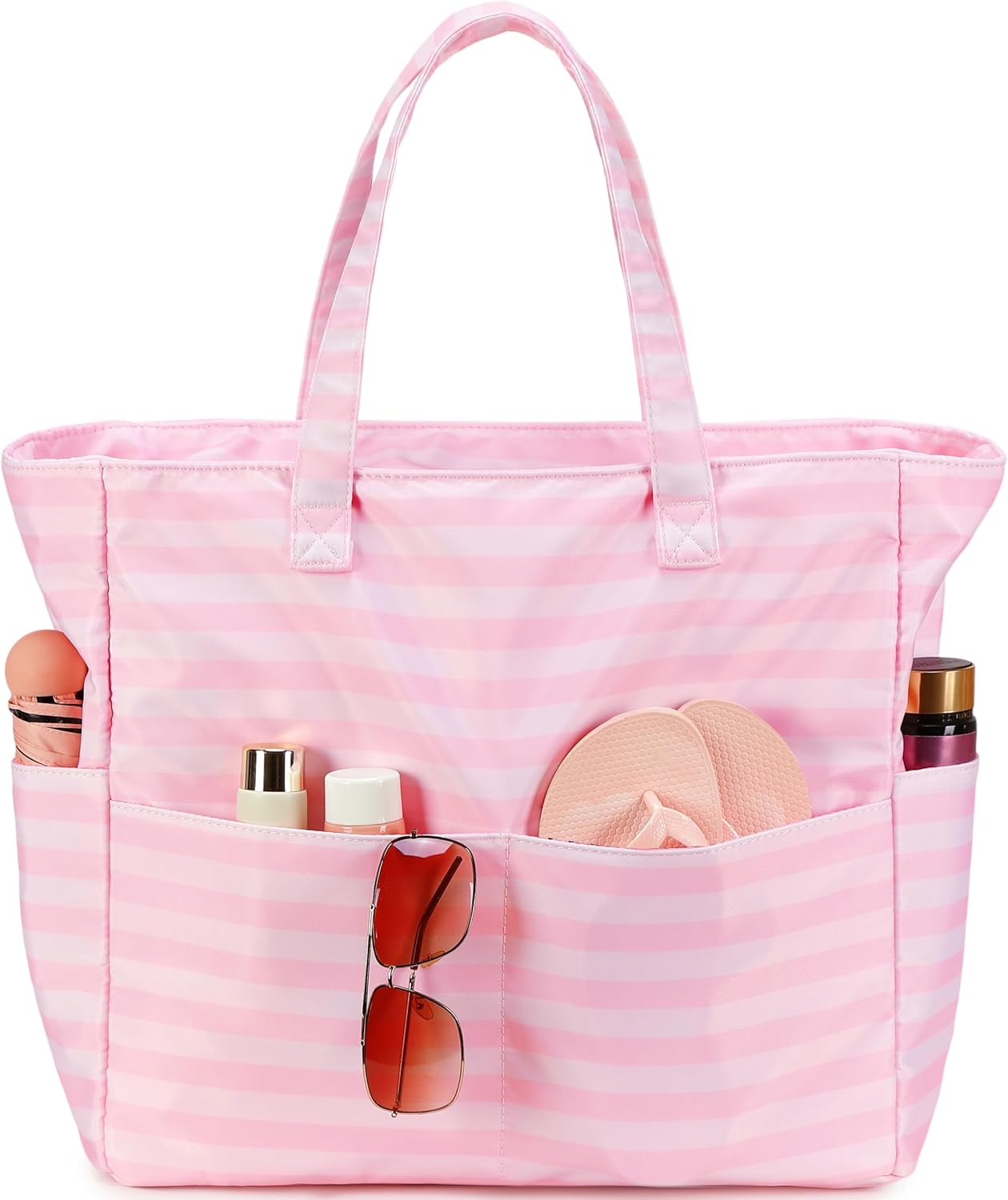 Coastal Collection | Large Beach Tote Bag with Waterproof Pocket & Zipper | Versatile for Travel and Gym 21