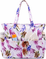 Coastal Collection | Large Beach Tote Bag with Waterproof Pocket & Zipper | Versatile for Travel and Gym 36