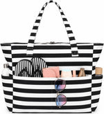 Coastal Collection | Large Beach Tote Bag with Waterproof Pocket & Zipper | Versatile for Travel and Gym 38