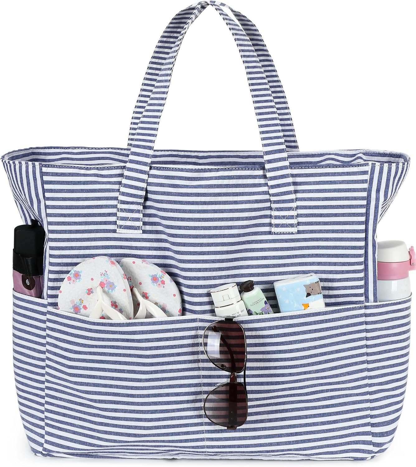 Coastal Collection | Large Beach Tote Bag with Waterproof Pocket & Zipper | Versatile for Travel and Gym 39