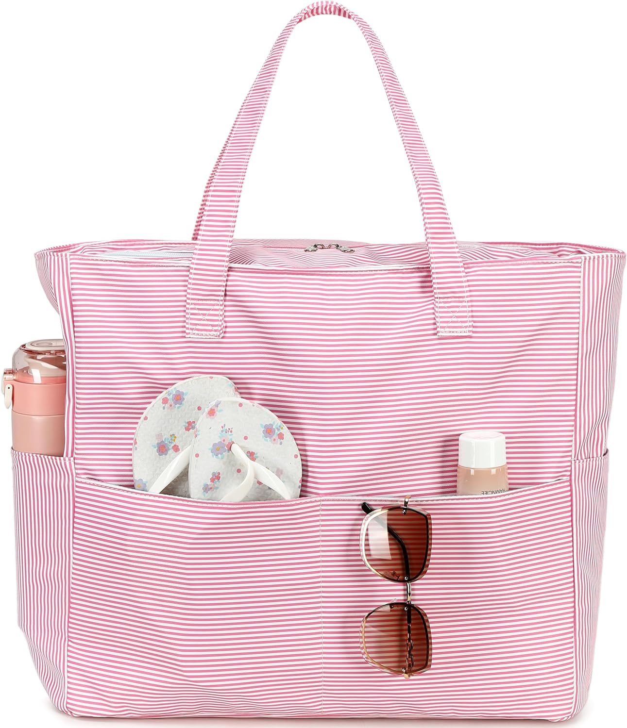 Coastal Collection | Large Beach Tote Bag with Waterproof Pocket & Zipper | Versatile for Travel and Gym 41