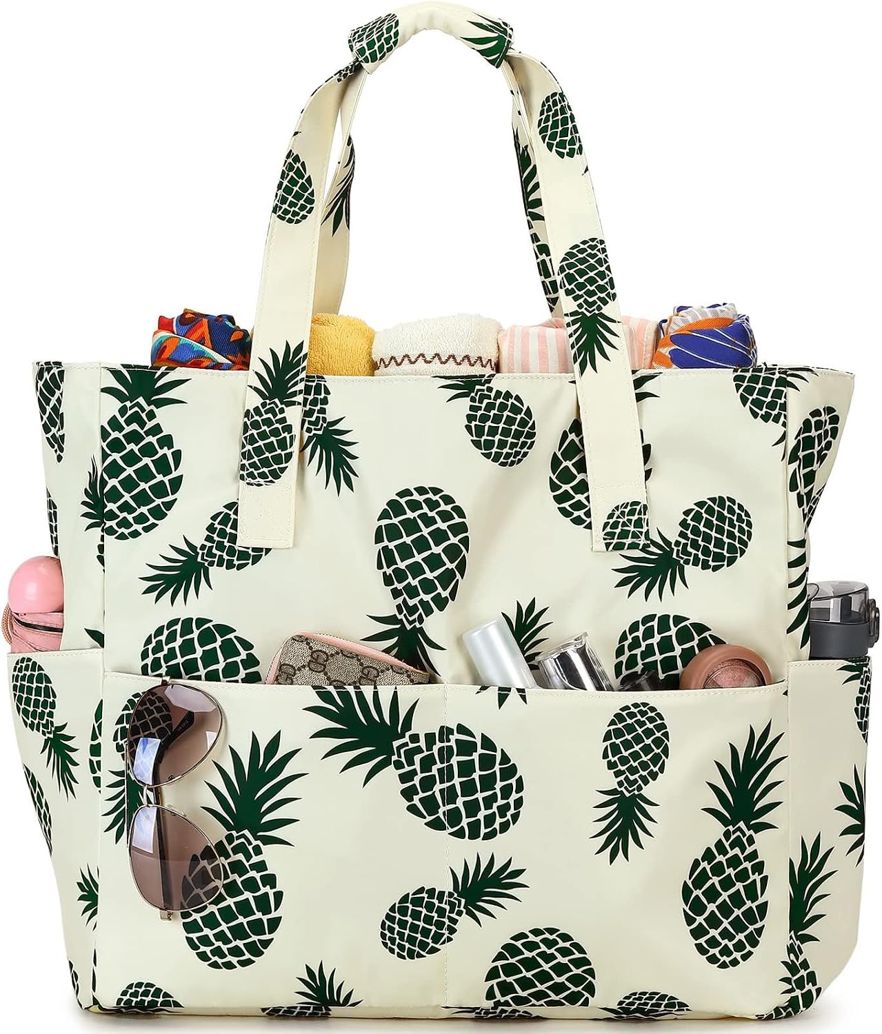 Coastal Collection | Large Beach Tote Bag with Waterproof Pocket & Zipper | Versatile for Travel and Gym 43