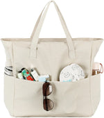 Coastal Collection | Large Beach Tote Bag with Waterproof Pocket & Zipper | Versatile for Travel and Gym 44