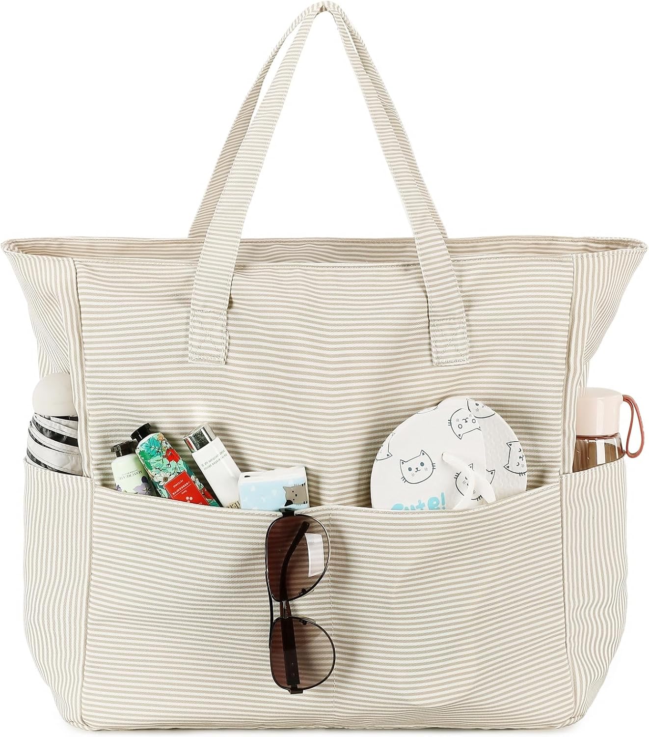 Coastal Collection | Large Beach Tote Bag with Waterproof Pocket & Zipper | Versatile for Travel and Gym 44