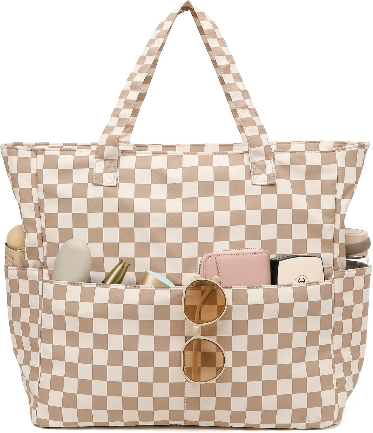 Coastal Collection | Large Beach Tote Bag with Waterproof Pocket & Zipper | Versatile for Travel and Gym 45