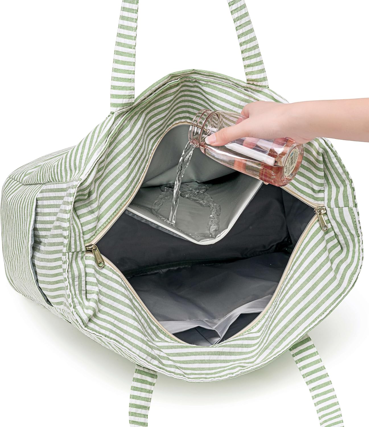 Coastal Collection | Large Beach Tote Bag with Waterproof Pocket & Zipper | Versatile for Travel and Gym 8