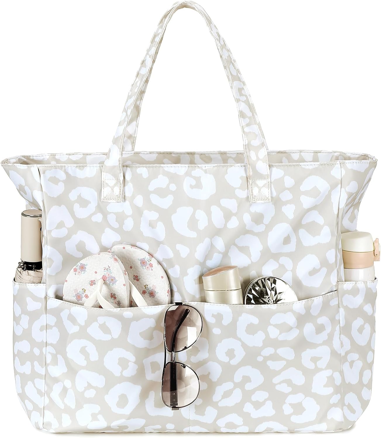Coastal Collection | Large Beach Tote Bag with Waterproof Pocket & Zipper | Versatile for Travel and Gym 9