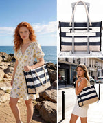Coastal Escape | Large Waterproof Beach Tote Bag with Sandproof Design for Organized Outdoor Fun 1