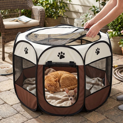 Cat House Indoor and Outdoor, Pop Up Cat Tent and Dog Playpen for Small Dogs