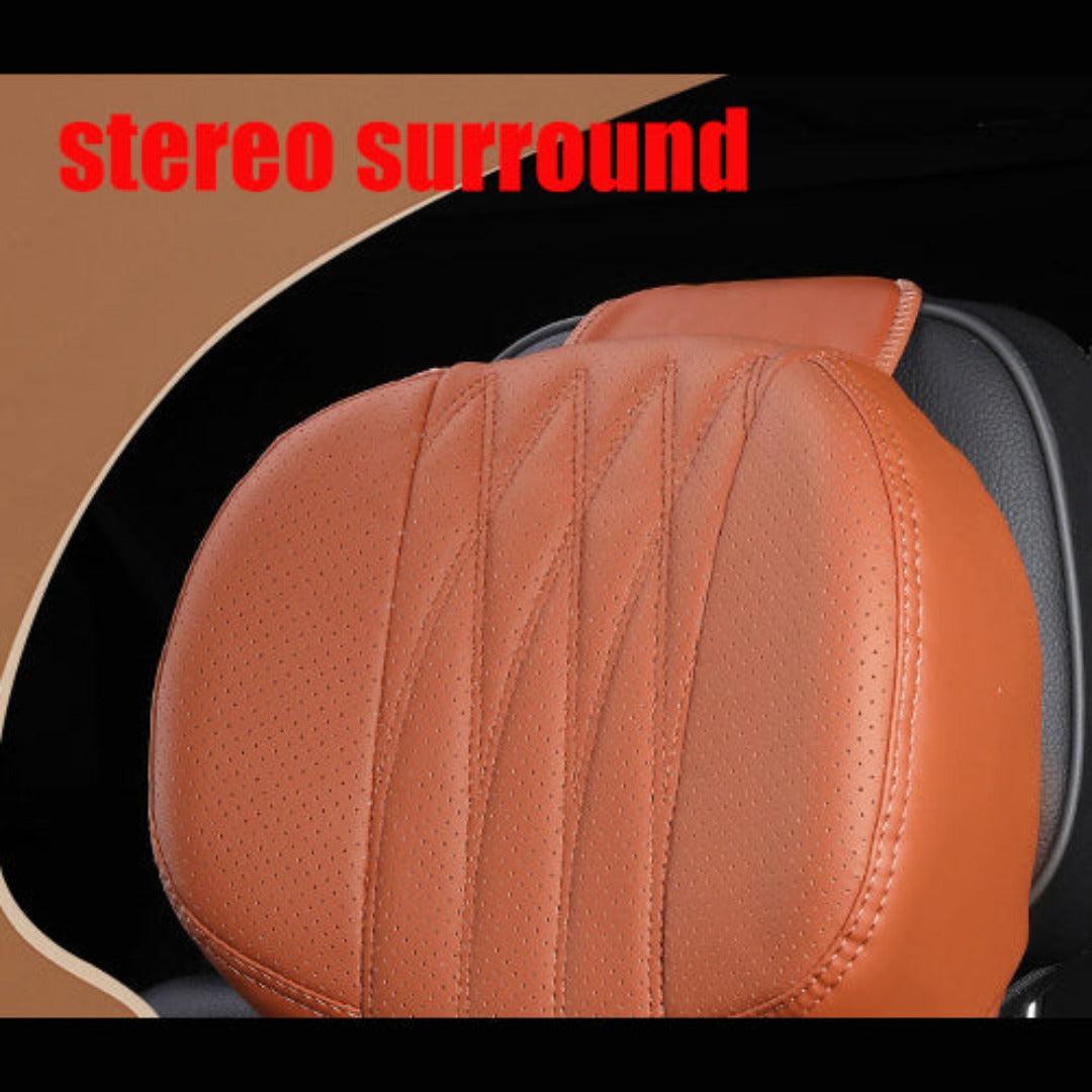Comfort Drive | Ergonomic Memory Foam Neck Pillow with Soft Leather Cover | Universal Fit for Relaxed Travel 5