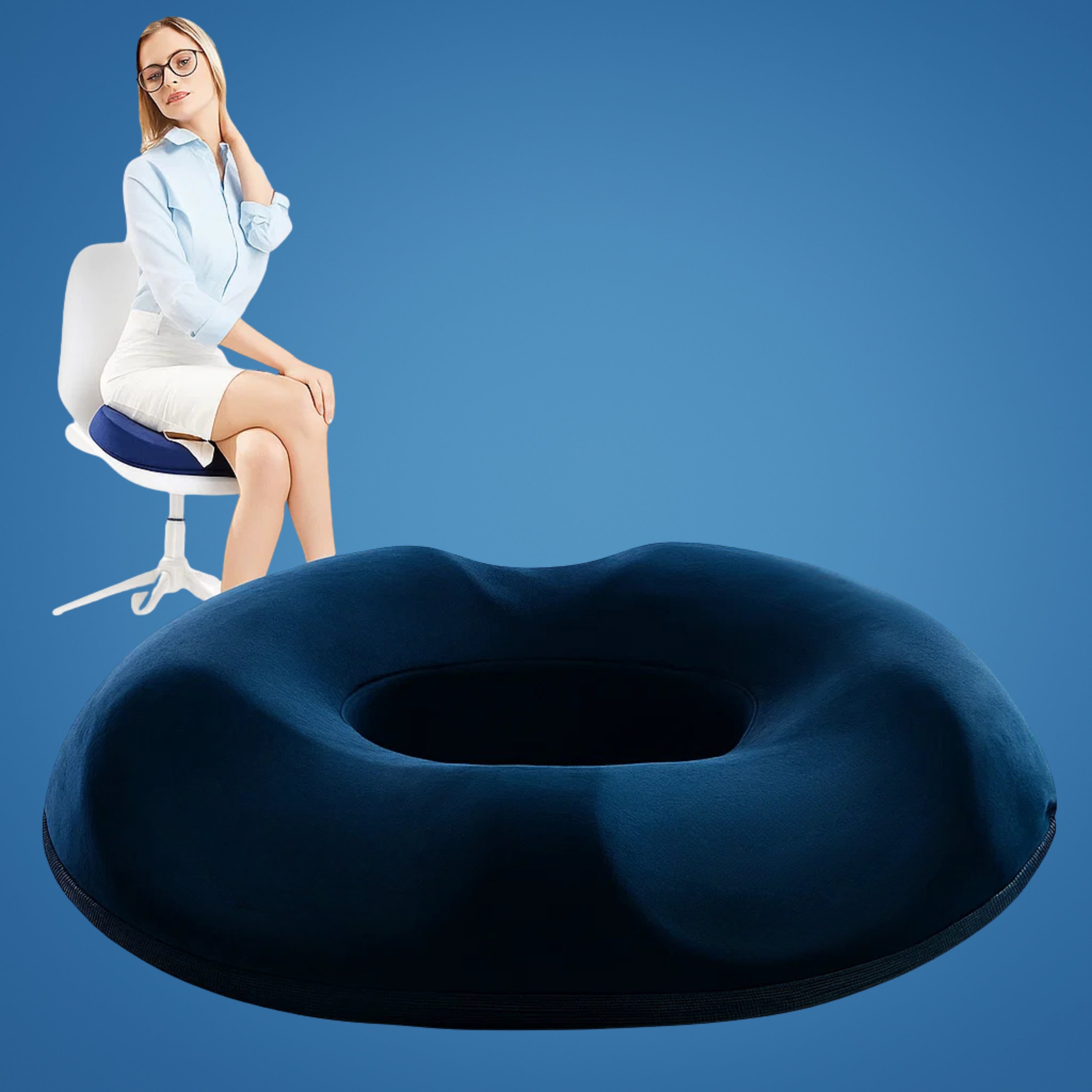 Comfort Relief | Donut Seat Cushion with Memory Foam & Washable Cover for Tailbone Pain 0