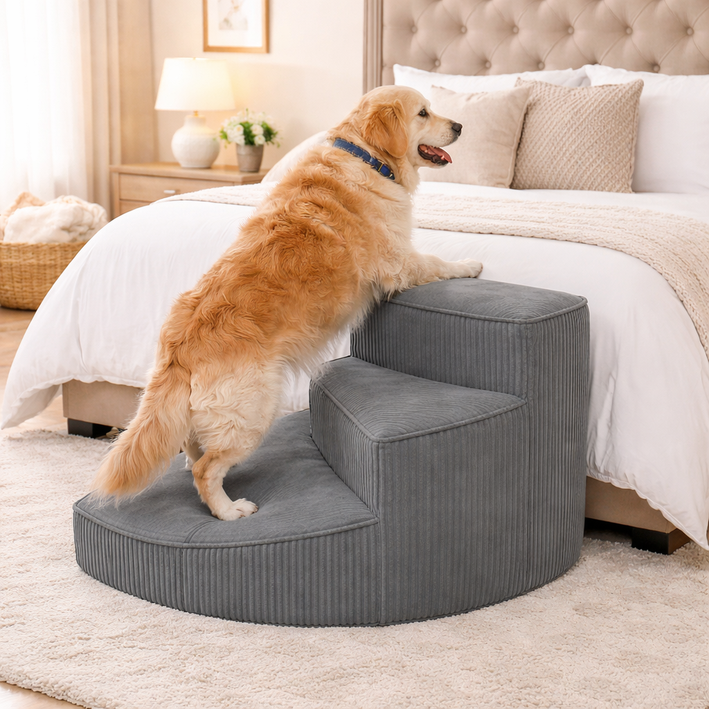 Comfort Steps | Orthopedic Foam Dog Stairs for Bed with Non-Slip Base | Easy Access for Small & Senior Pets 1