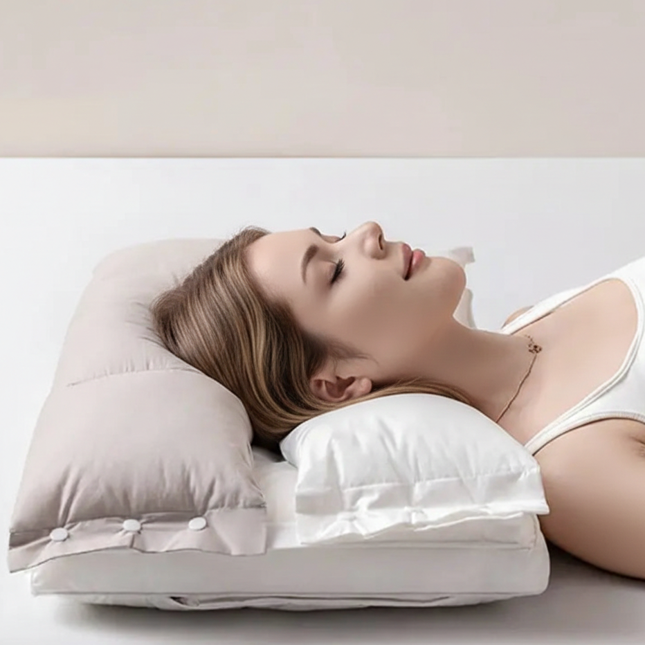 Comfort Travel | Ergonomic Double Layer Neck Pillow with Adjustable Height | Detachable Design for Personalized Support 0
