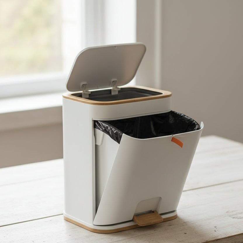 Compact Bathroom Trash Can with Odor Control Lid | Stylish Design for Fresh Spaces 0