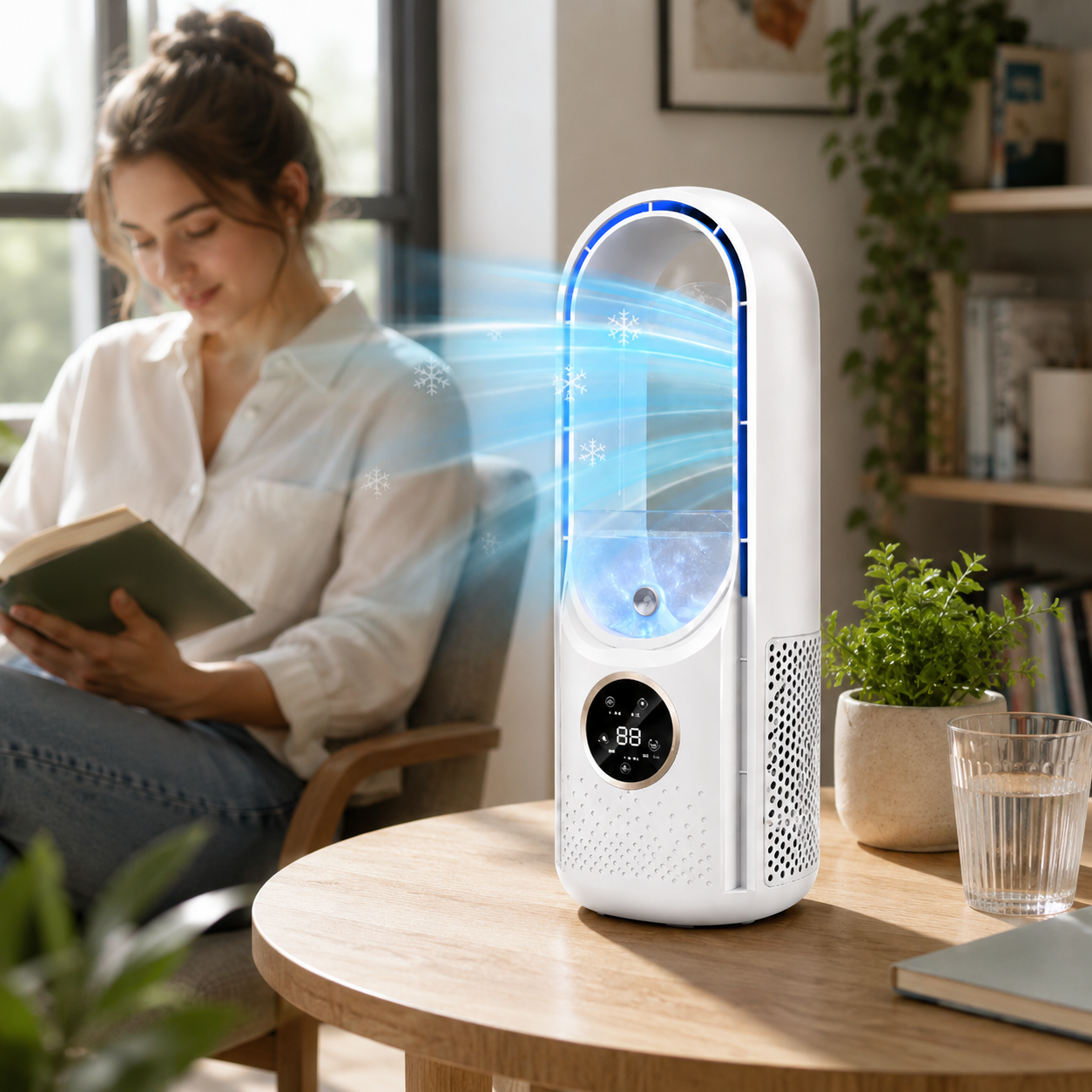 Compact Bladeless Cooling Fan | Portable Air Conditioner with Quiet Operation | Ideal for Personal Comfort in Small Spaces 0