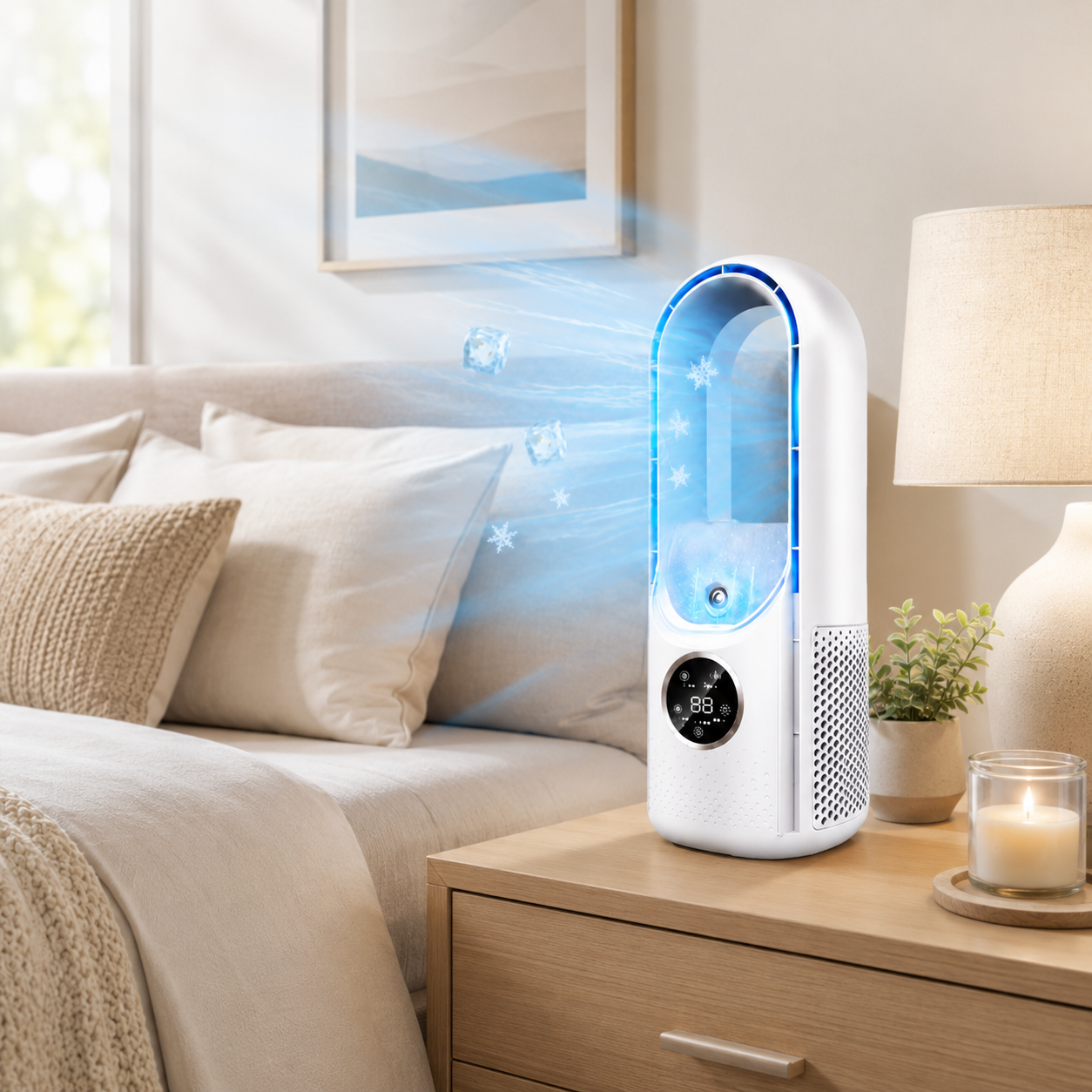 Compact Bladeless Cooling Fan | Quiet Portable Air Conditioner for Personal Comfort 0
