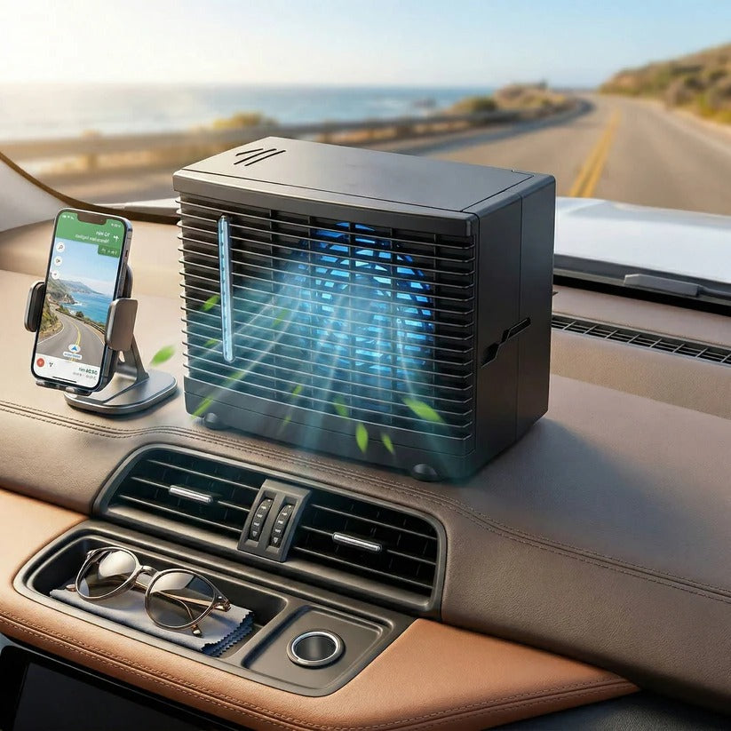Compact Car Cooling System | 12V Portable Device with Whisper-Quiet Operation | Evaporative Cooling for Instant Relief 0