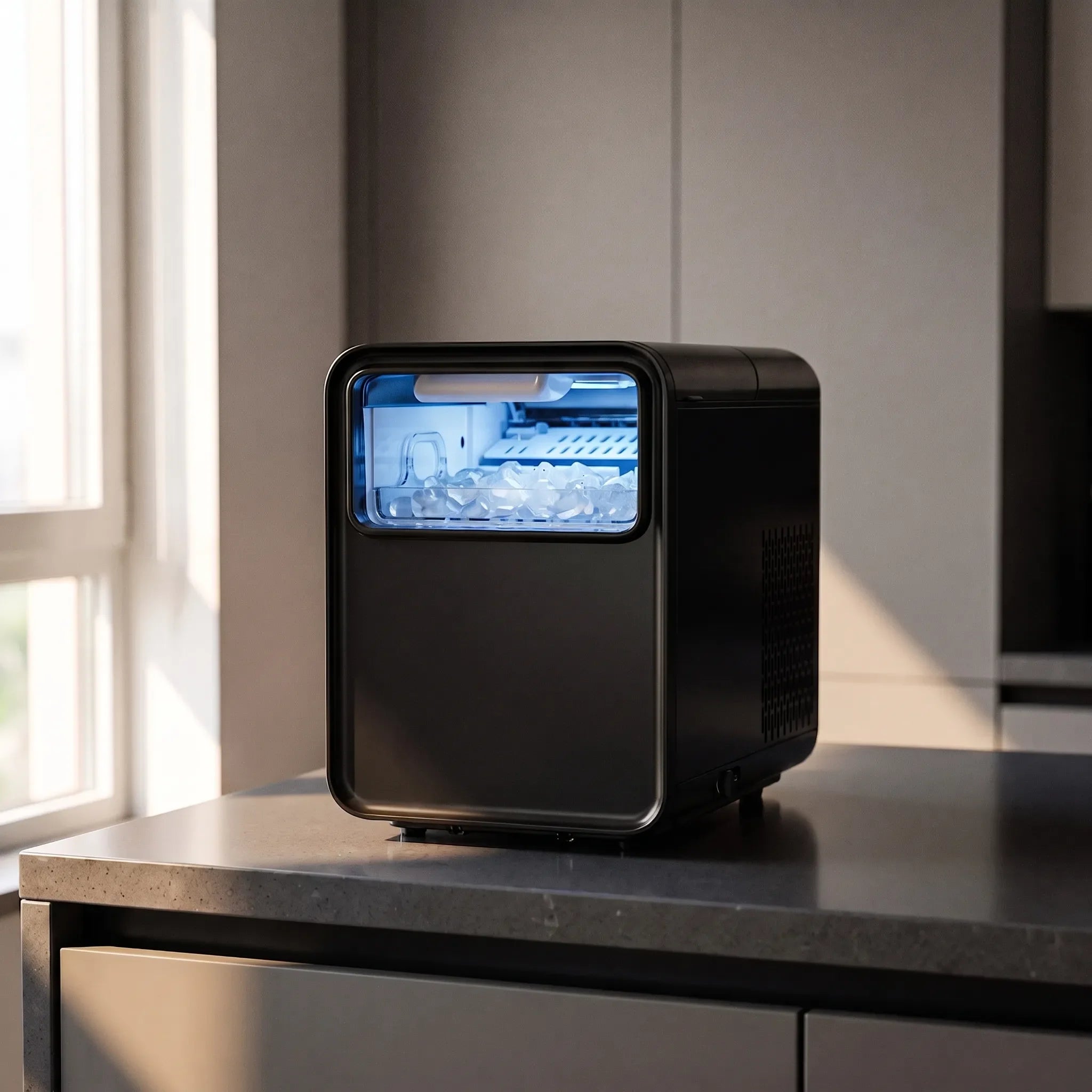 Compact Countertop Ice Maker with Continuous Ice Production | Efficient and Portable for Home and RV Use 0