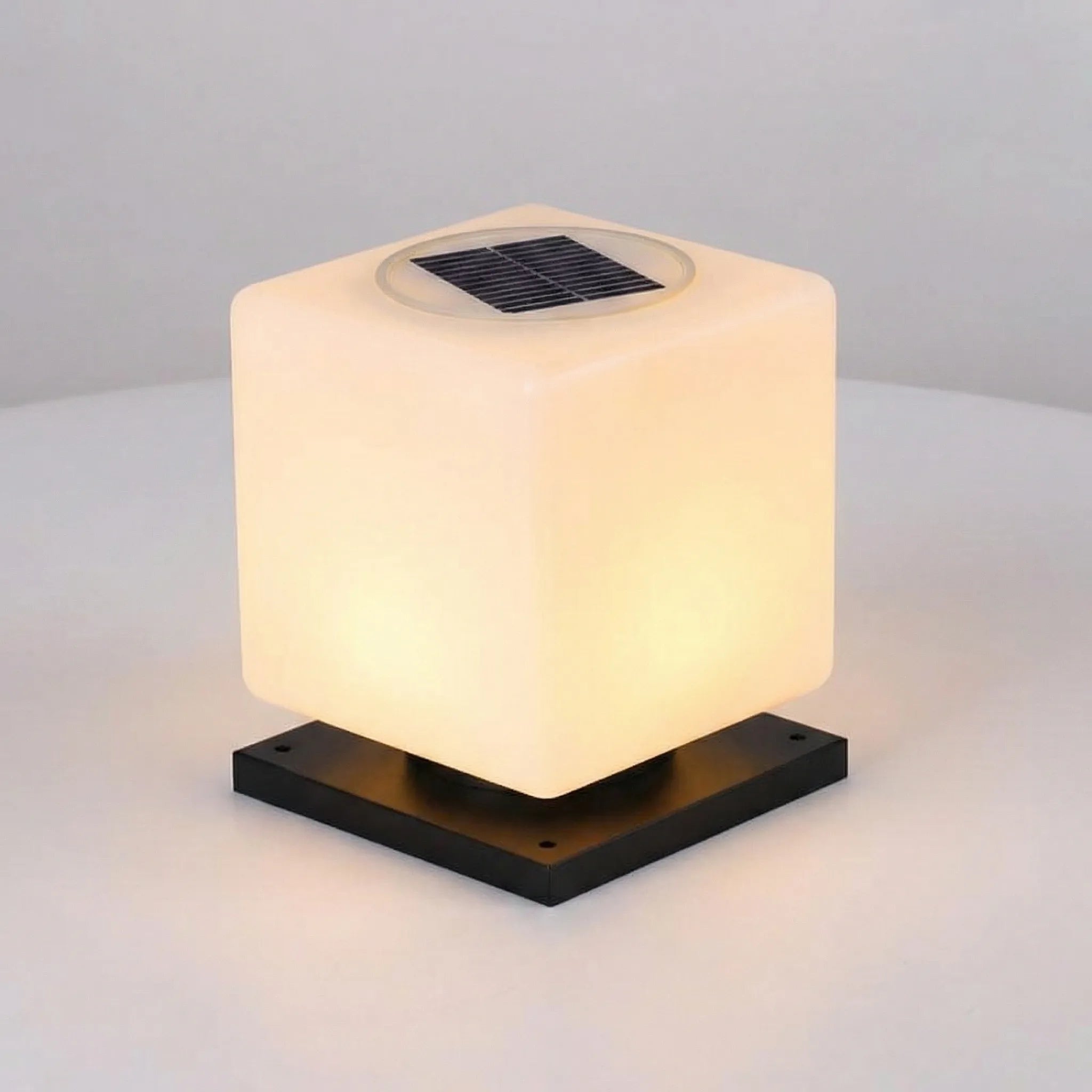 Compact Cube Outdoor Light with Solar Power | Minimalist Design for Cozy Ambiance 0