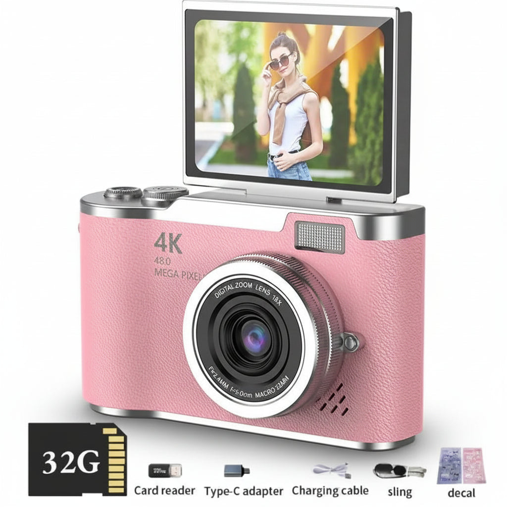 Compact Digital Camera | 48MP Point and Shoot Camera with 4K Video | Perfect for Selfies and Travel 0