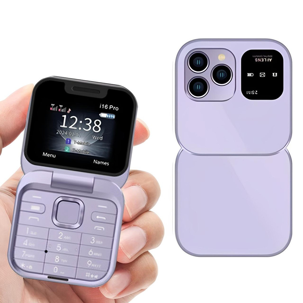 Compact Flip Phone | Dual SIM Mobile with Foldable Design & Long Battery Life 8