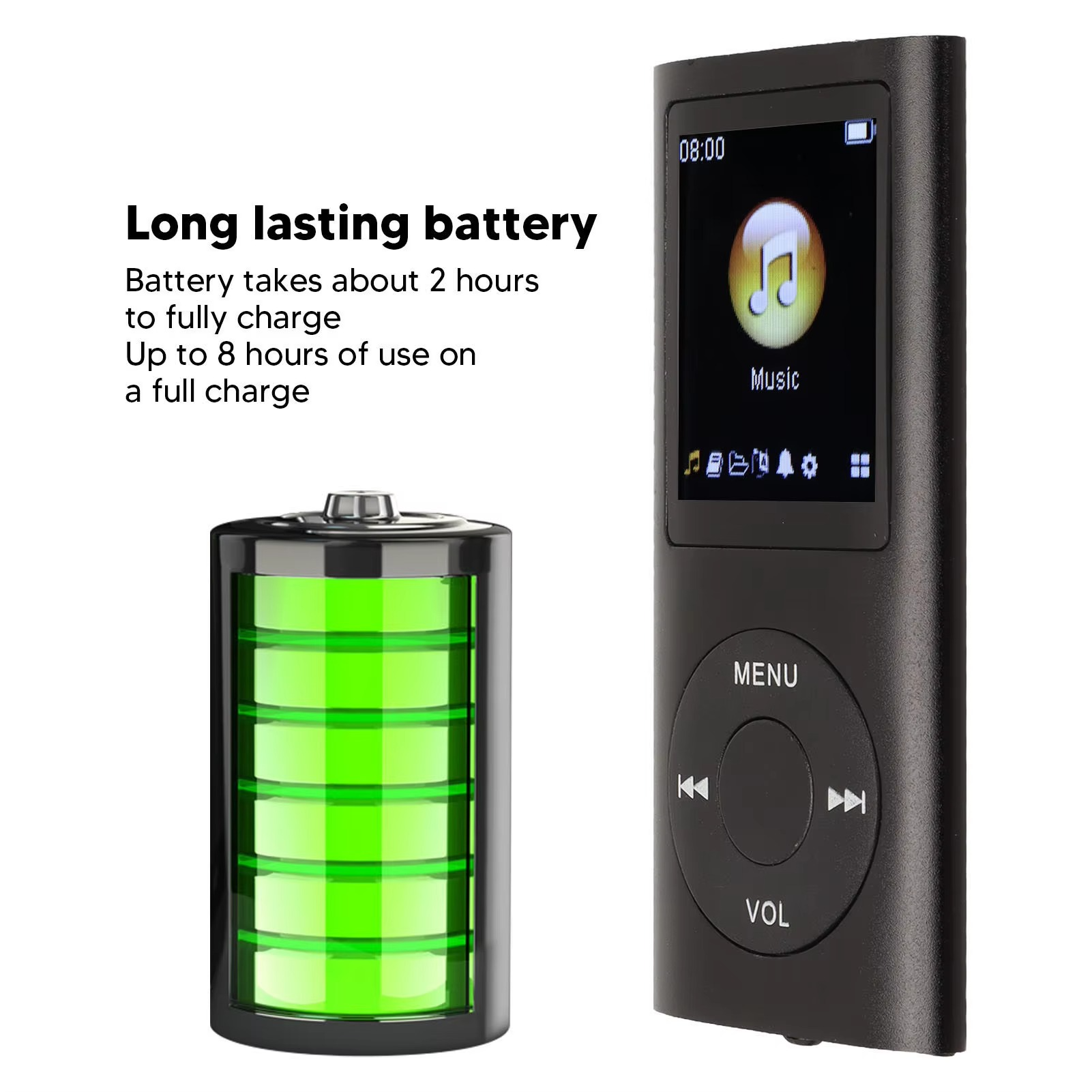 Compact High-Resolution MP3 Player with 1.8 LCD Screen | Portable Audio Companion for Superior Sound 4