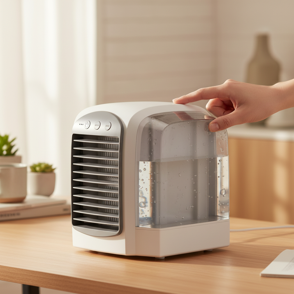 Compact Portable Air Cooler | Evaporative Cooling Fan with Digital Display | Quiet & Efficient Personal Comfort for Small Spaces 0