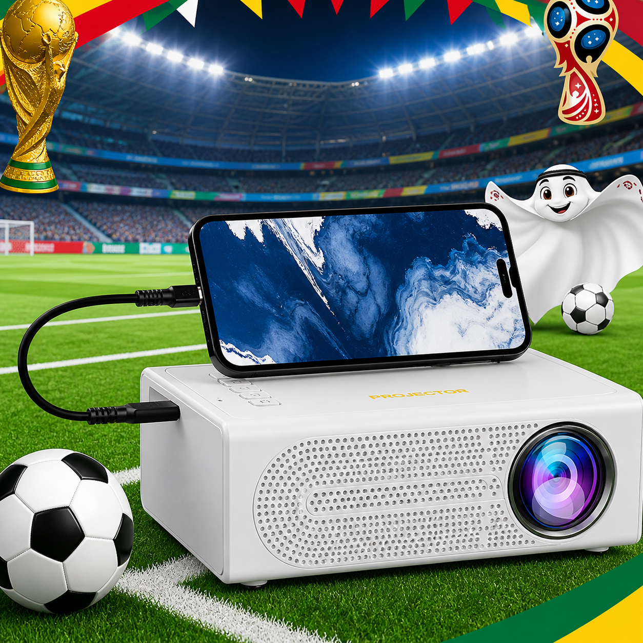 Compact Projector | Mini 1080P Portable Projector with Easy Connectivity | Perfect for Movies and Gaming 0