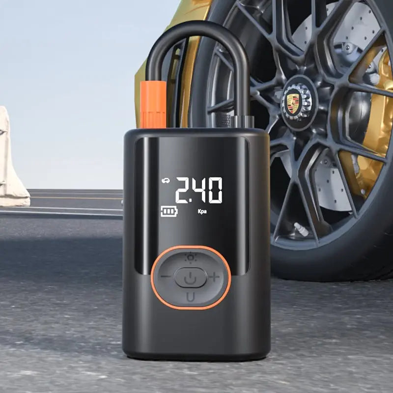 Compact Tire Pump with Battery Power & LCD Display | 150 PSI for Quick Inflation 0