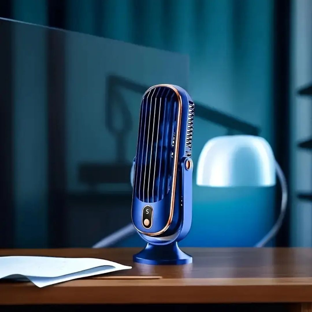 Compact USB Desk Fan | Ultra-Quiet Design with Rechargeable Battery | Perfect for Home and Office Use 0