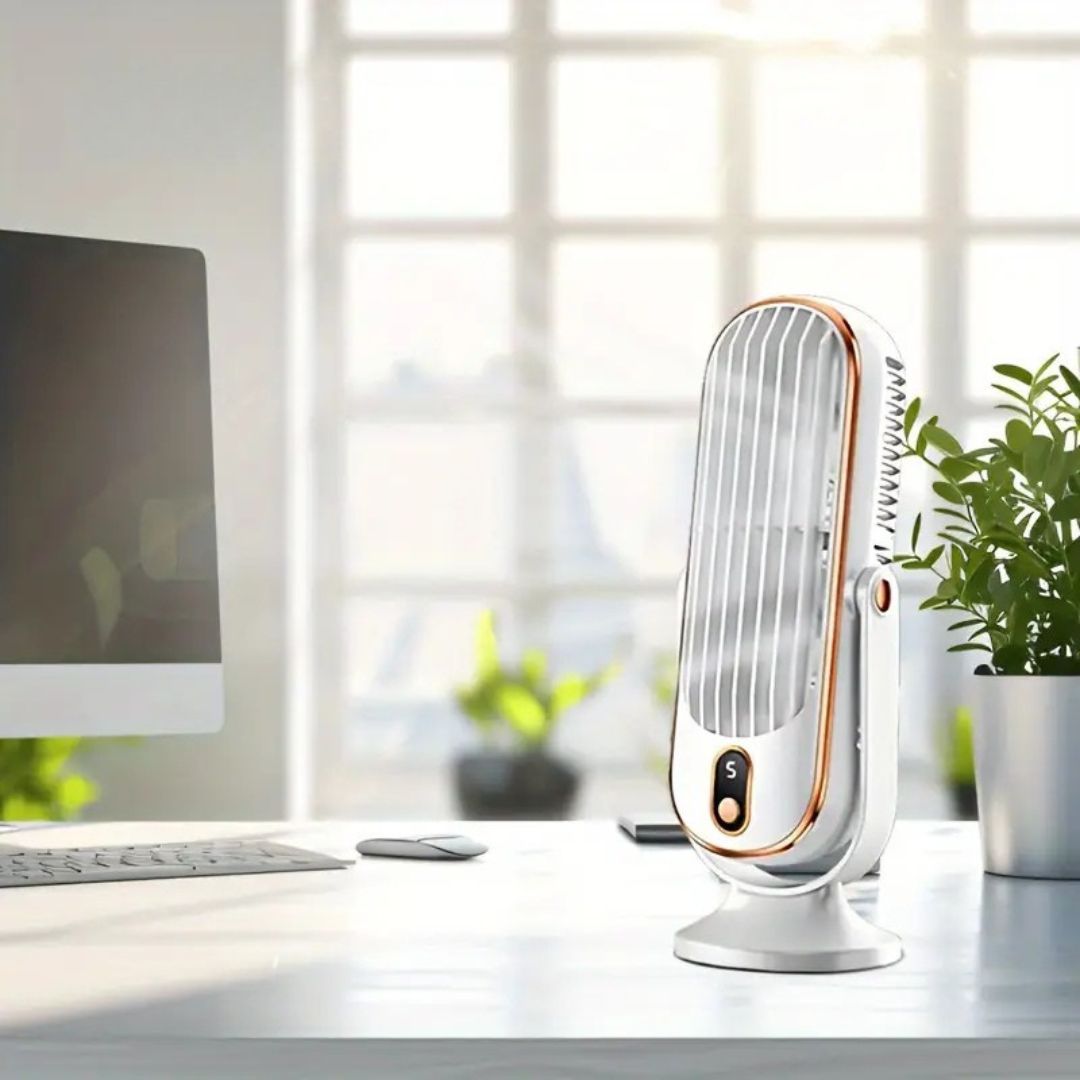 Compact USB Desk Fan | Ultra-Quiet Design with Rechargeable Battery | Perfect for Home and Office Use 6