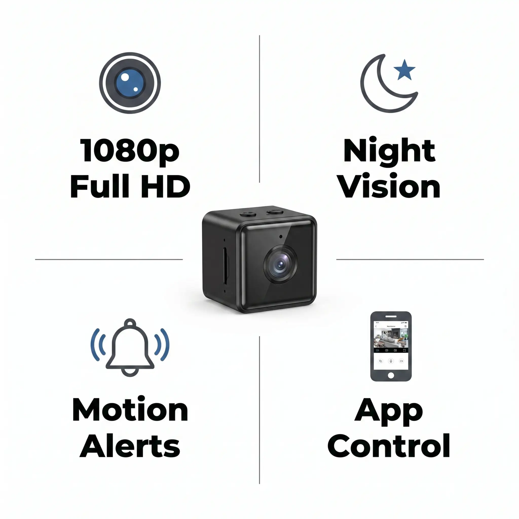Compact Wireless Security Camera | 1080P HD Video with Motion Alerts | Weatherproof Design for Indoor & Outdoor Use 4