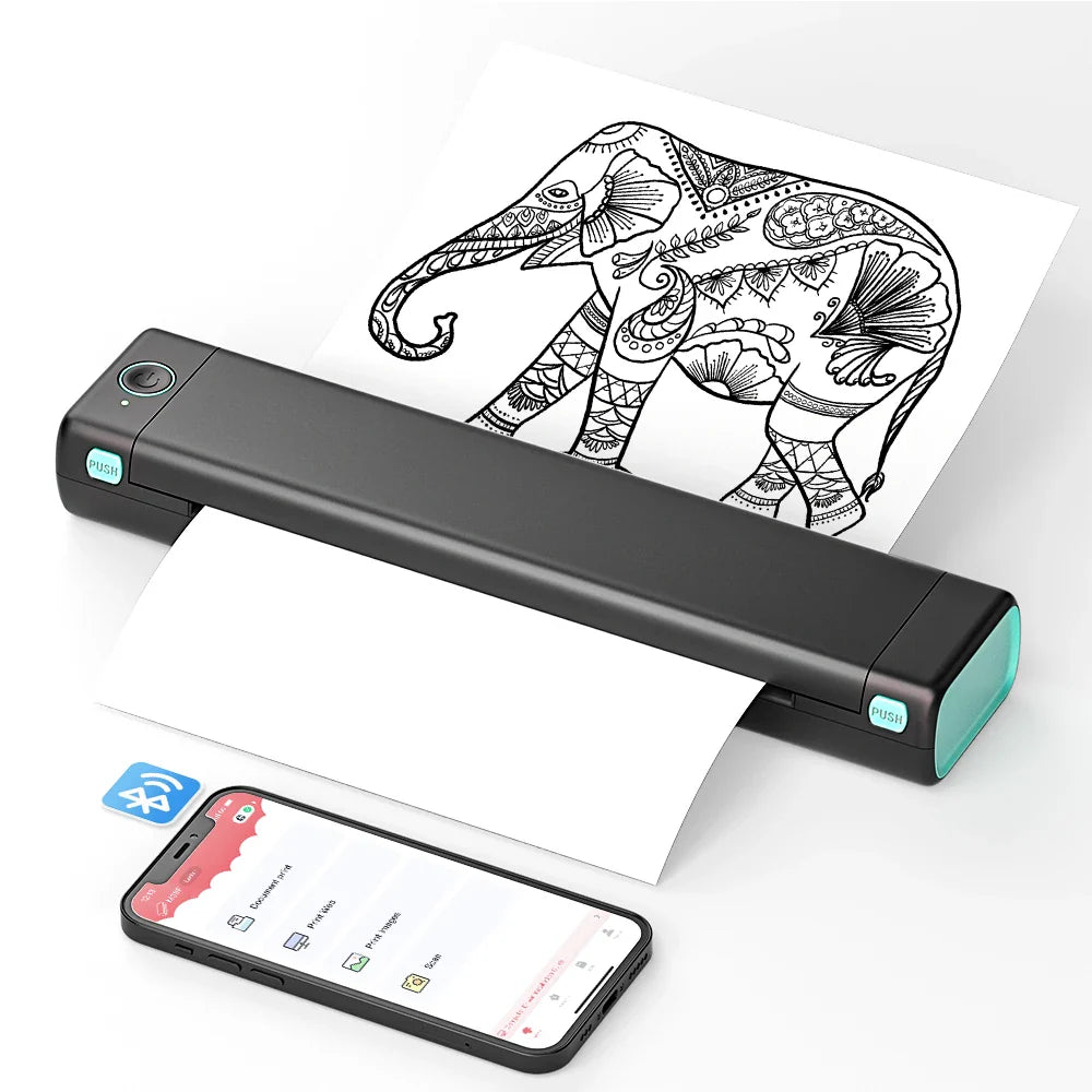 Compact Wireless Thermal Printer with Bluetooth Connectivity for On-the-Go Printing 1