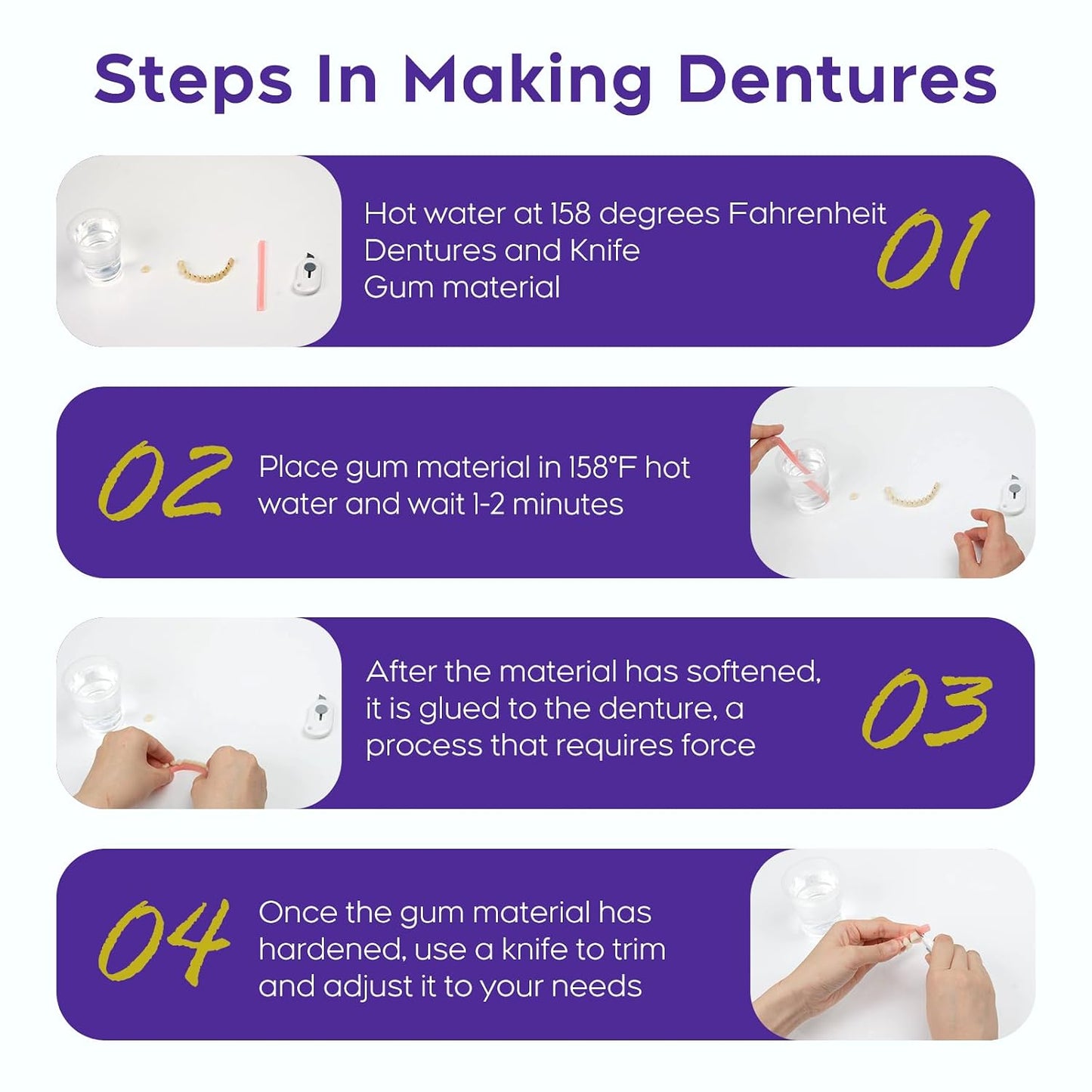 Complete Denture Kit | Easy-Fit Design for Adjustable Comfort | Temporary Tooth Replacement for Instant Confidence 2
