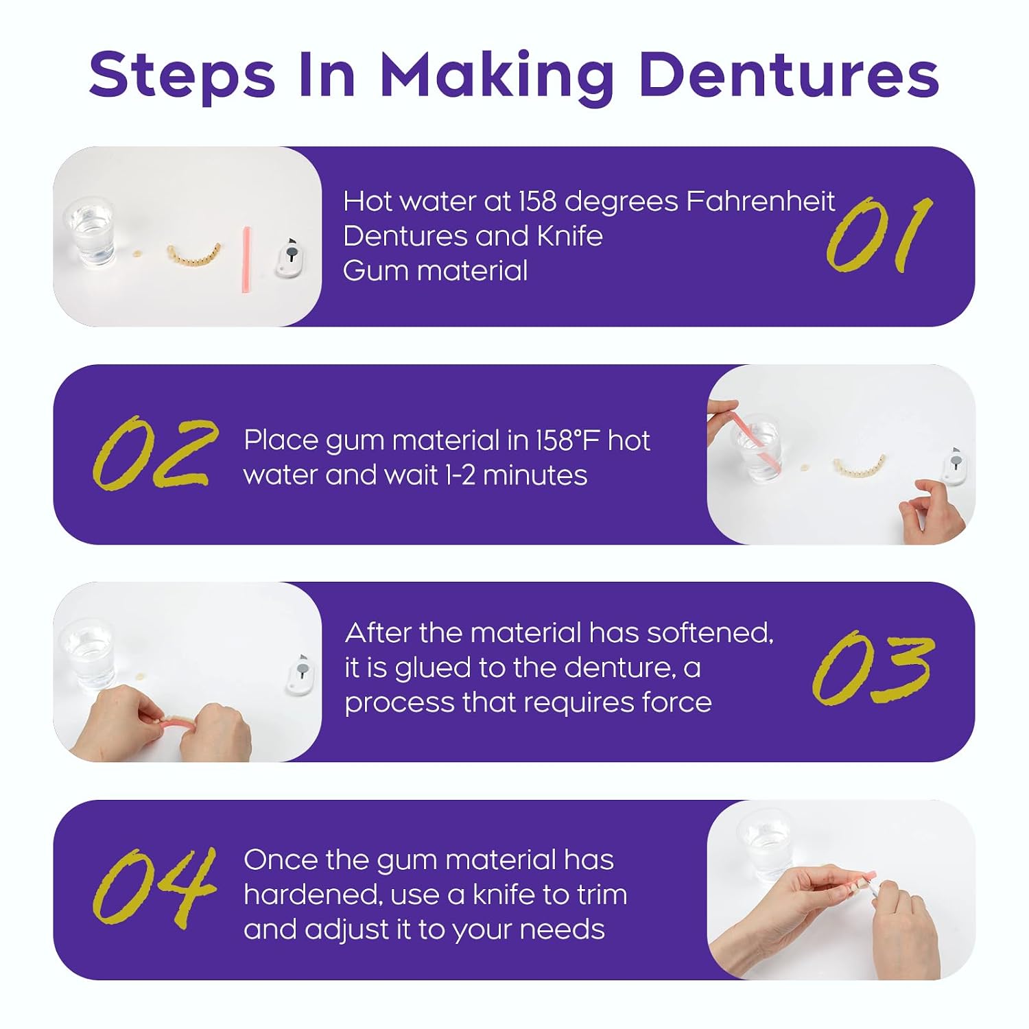 Complete Denture Kit | Easy-Fit Design for Adjustable Comfort | Temporary Tooth Replacement for Instant Confidence 2