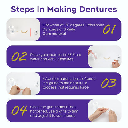 Complete Denture Kit | Easy-Fit Design for Adjustable Comfort | Temporary Tooth Replacement for Instant Confidence 2