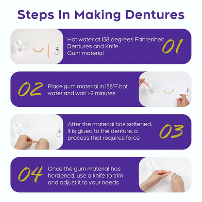 Complete Denture Kit | Natural-Looking Temporary Teeth with Custom Fit | Comfortable Solution for Smile Restoration 3