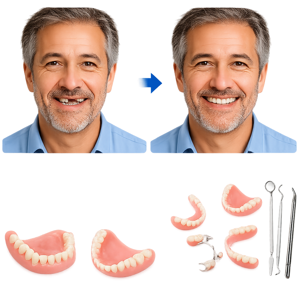 Complete Denture Set | DIY Denture Kit with High-Quality Tools | Create Custom Smiles at Home 0