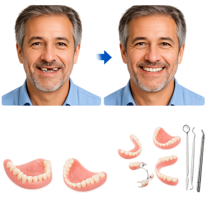 Complete Denture Set | DIY Denture Kit with High-Quality Tools | Create Custom Smiles at Home 0