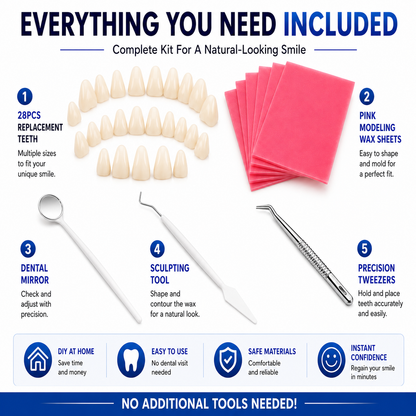 Complete Denture Set | DIY Denture Kit with High-Quality Tools | Create Custom Smiles at Home 4