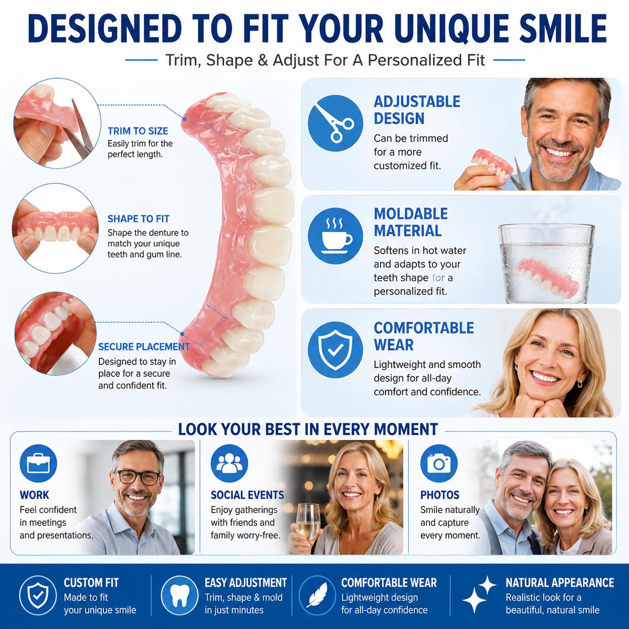 Complete Denture Set | DIY Denture Kit with High-Quality Tools | Create Custom Smiles at Home 7