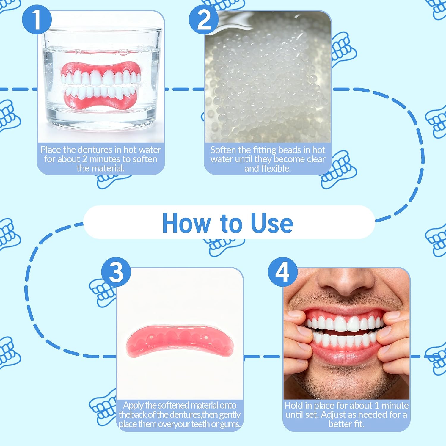 Complete Dentures Set | Custom Fit Temporary Solution for Natural Smile 6