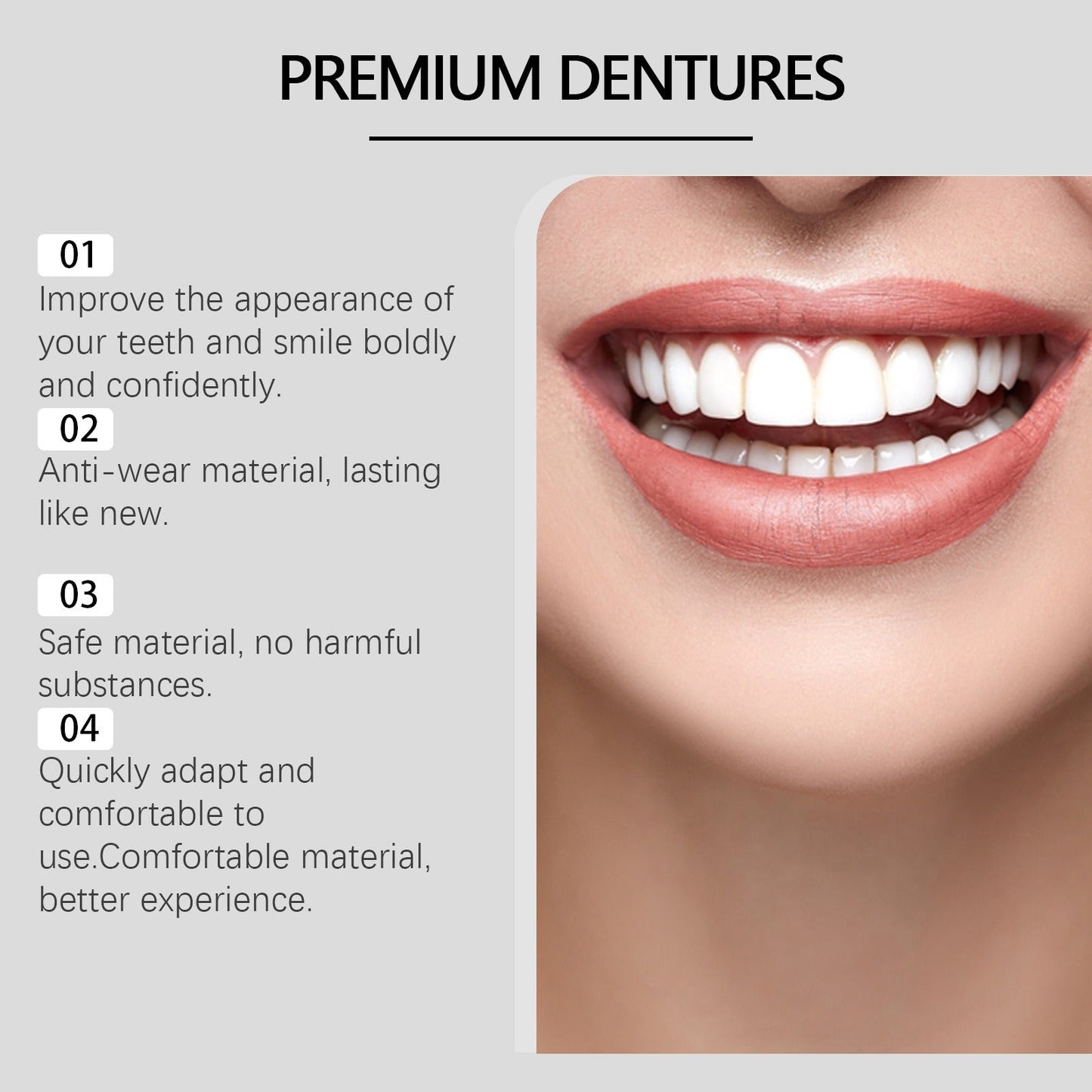 Complete Dentures Set | Full Upper & Lower Dentures with Tailored Fit | Lightweight Design for Enhanced Comfort 3