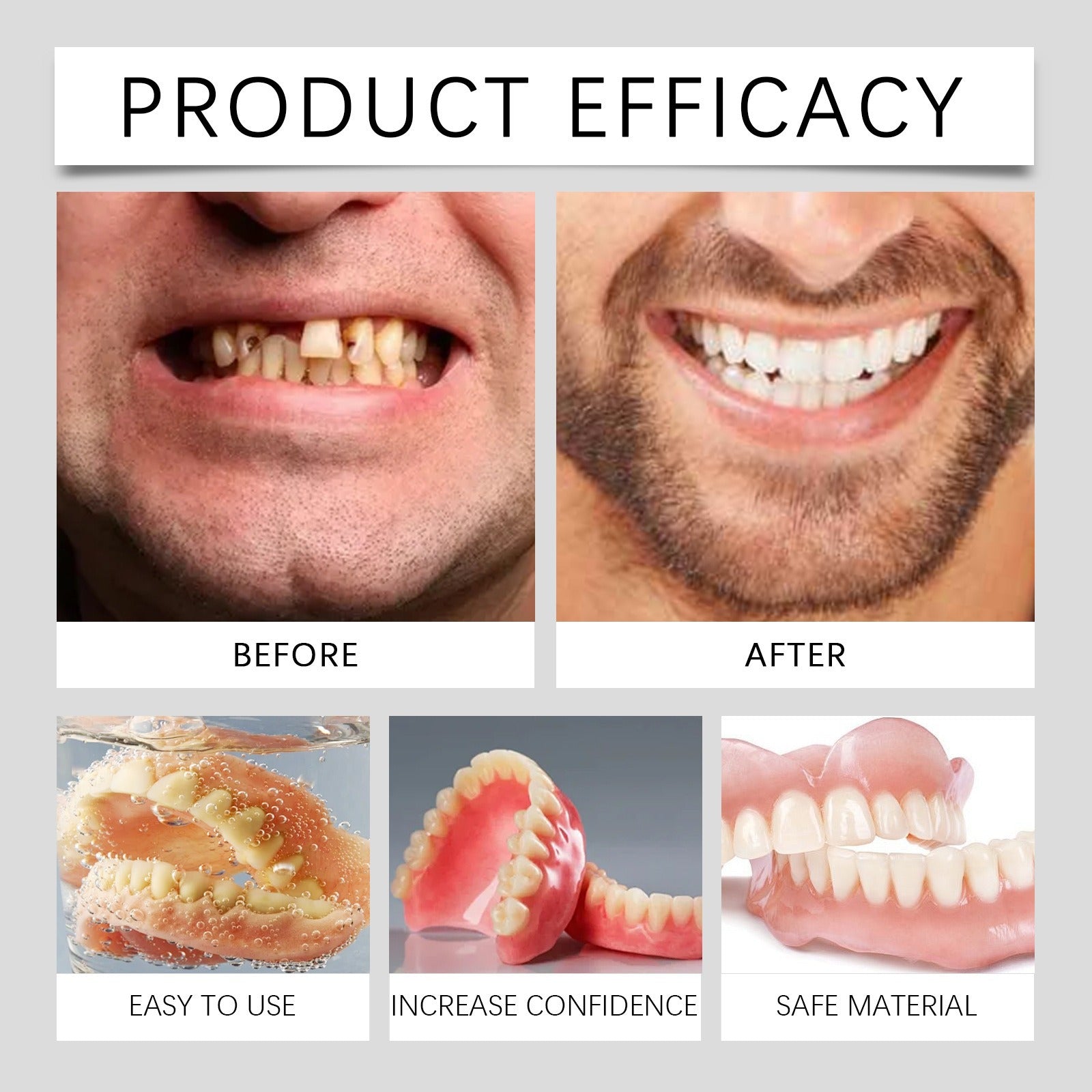 Complete Set of Dentures | Natural-Looking Comfortable False Teeth for Enhanced Confidence 5