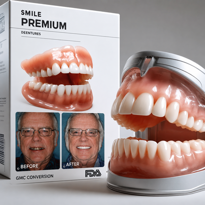 Complete Set of Dentures | Natural-Looking False Teeth with Comfortable Fit | Easy Daily Wear for Confident Smiles 1