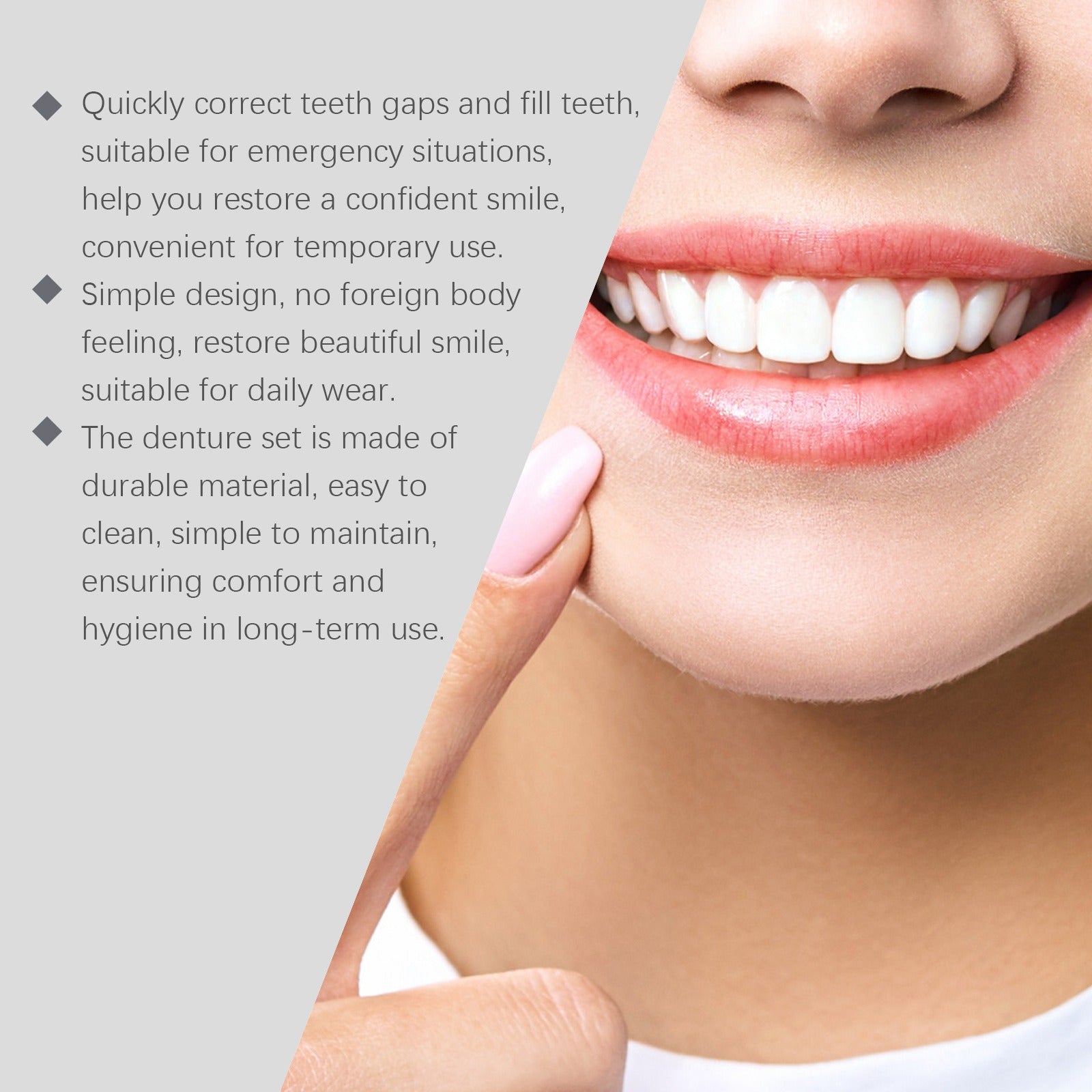 Complete Set of Dentures | Natural-Looking False Teeth with Comfortable Fit | Easy Daily Wear for Confident Smiles 4